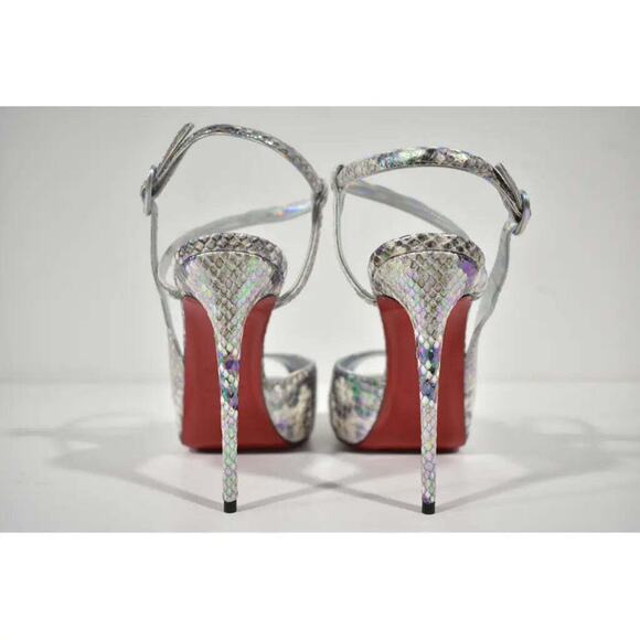 Christian Louboutin Jenlove Alta 120 Grey Snake Platform Sandal Heel Pump 38.5 - Picture 11 of 12